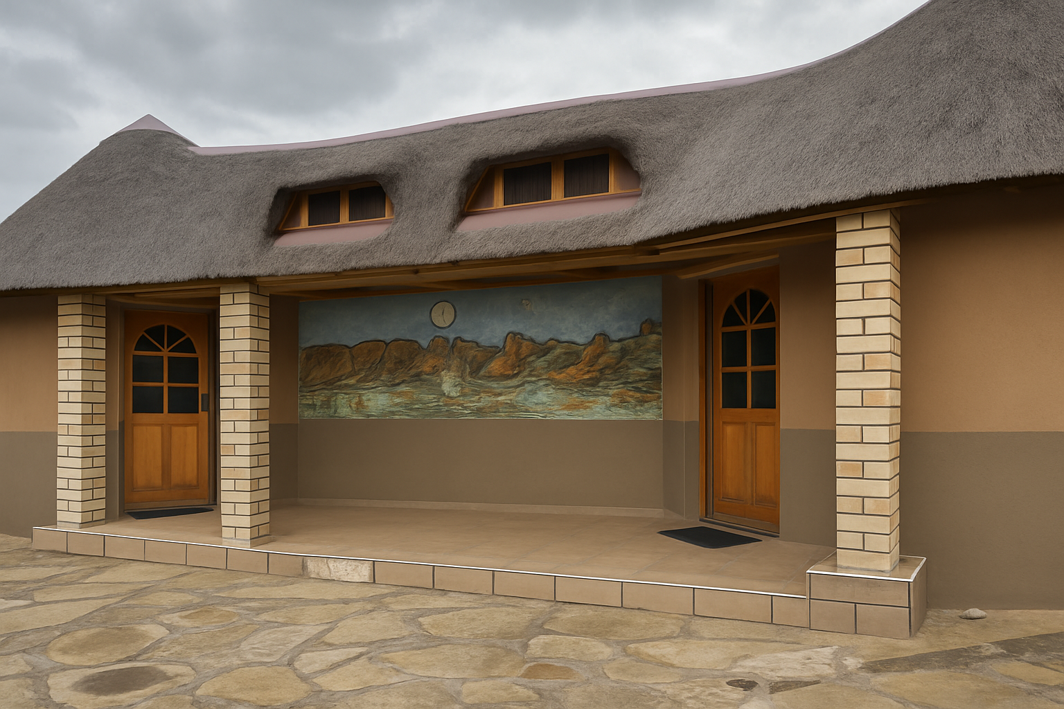 Courtyard walkway to guest rooms